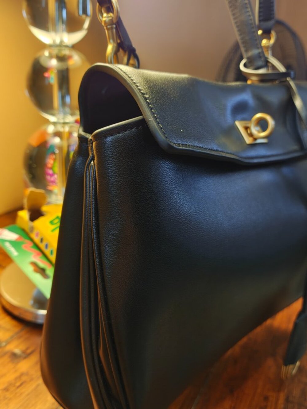 Balenciaga Women's Rodeo HandBag in Black,Smooth Calfskin Aged-Gold Hardware - Picture 9 of 16